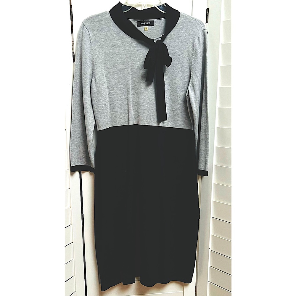 DRESS by NINE WEST SIZE L BLACK & GRAY
